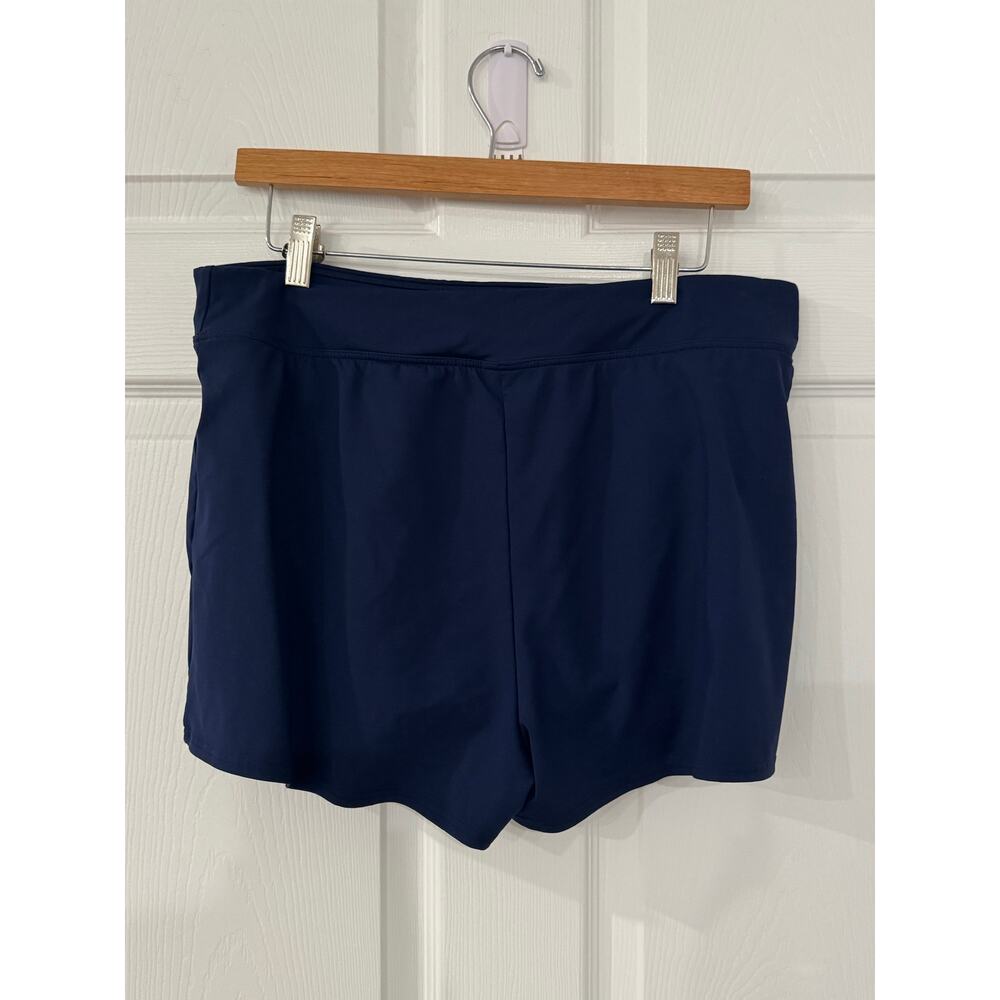 Lands’ End Swim Shorts Women’s 12 Navy Blue Swim Bottoms Lined - Picture 2 of 6